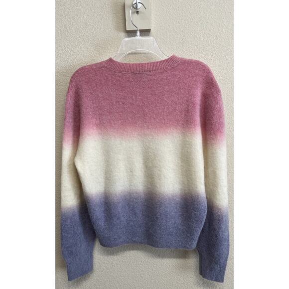 & Other Stories color block Sweater Alpaca Wool Blend Size M Pink Blue Cream - Picture 4 of 11